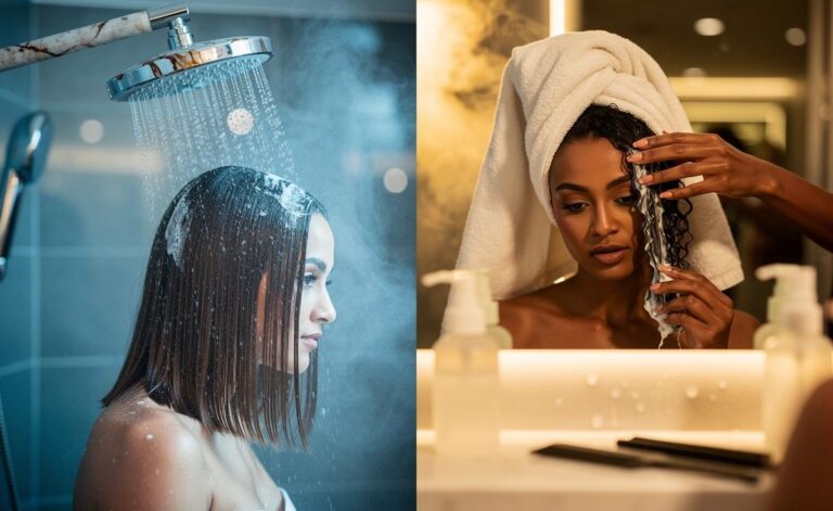 Illustration of daily hair washing and hairstylists’ recommendations for scalp and hair care