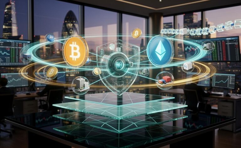 Illustration of expert forecasts for the future of cryptocurrency in 2026