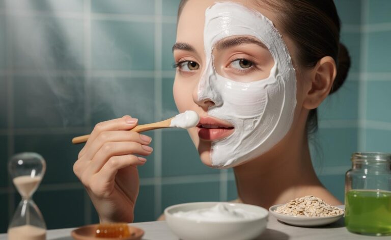 Illustration of the yogurt skin mask that softens and hydrates in 10 minutes
