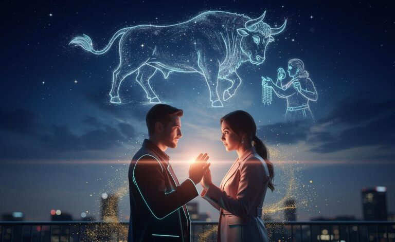 Illustration of Taurus and Aquarius attracting remarkable luck and love on January 15, 2026