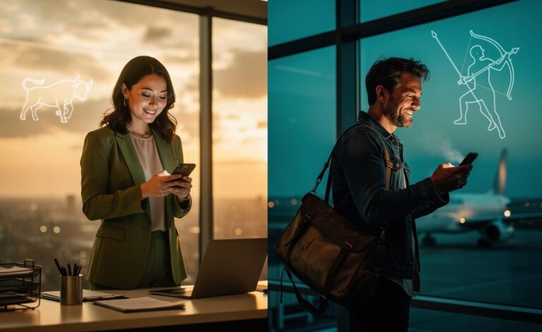 Illustration of Taurus and Sagittarius receiving unexpected good news on 16 January 2026