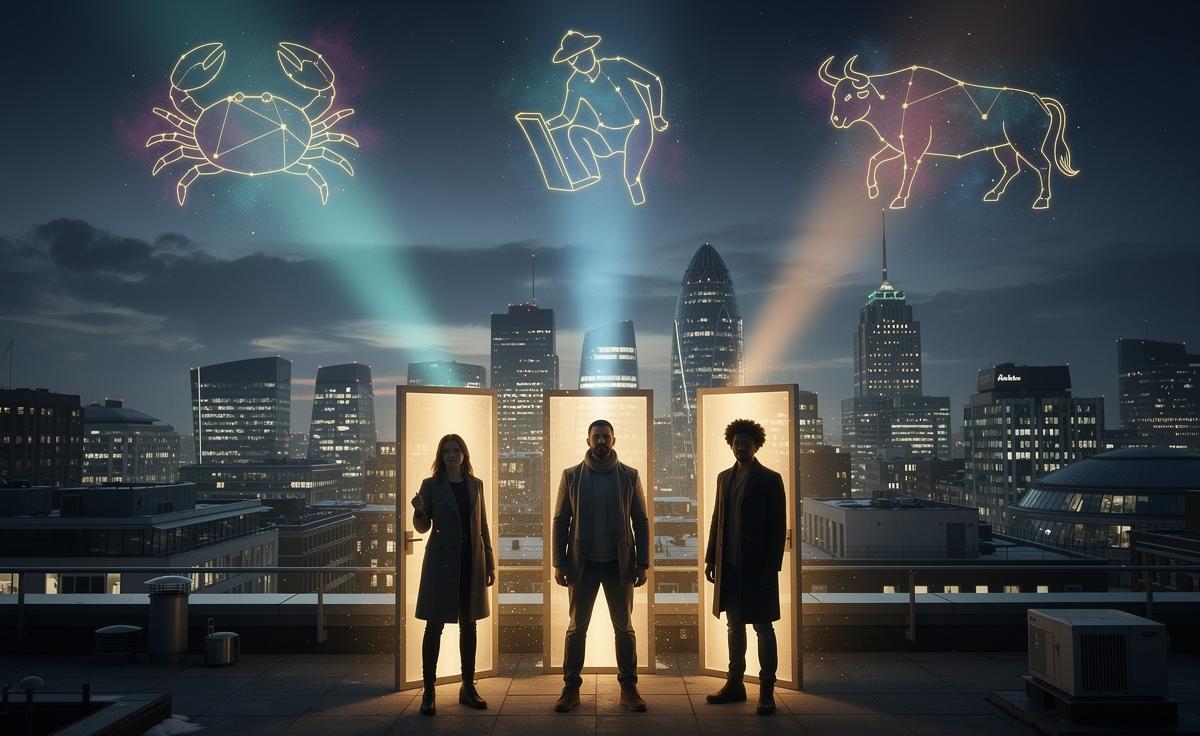 Illustration of Cancer, Aquarius, and Taurus attracting unexpected opportunities from 15 January 2026