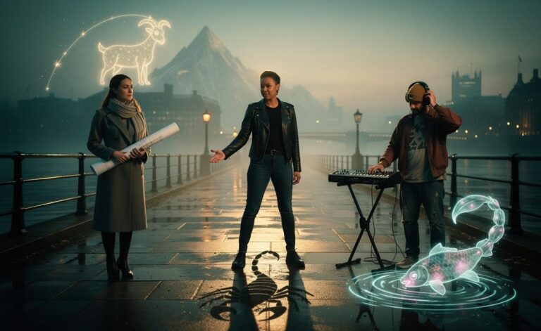 Illustration of three zodiac signs—Capricorn, Scorpio, and Pisces—embarking on profound personal growth from 9 January 2026