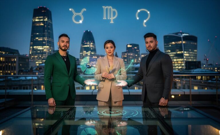 Illustration of Taurus, Virgo, and Capricorn gaining financial insight beginning 14 January 2026