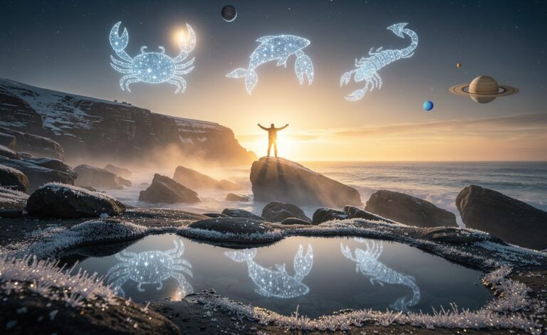 Illustration of Cancer, Pisces, and Scorpio starting their year with an abundance of luck on 10 January 2026