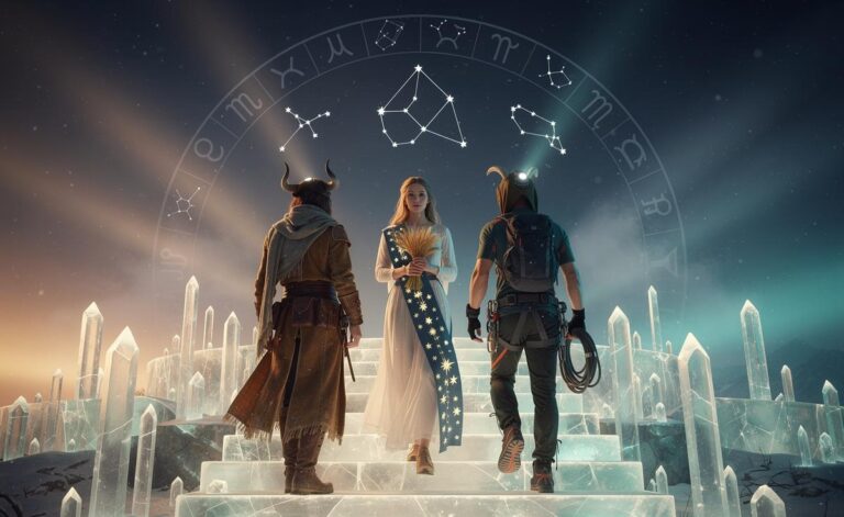 Illustration of Taurus, Virgo, and Capricorn entering a period of unprecedented growth on January 9, 2026