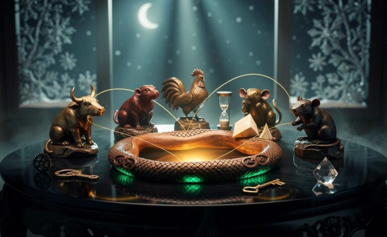 Illustration of five Chinese zodiac signs—Ox, Rooster, Monkey, Rat, and Snake—tapping unseen strengths on 15 January 2026