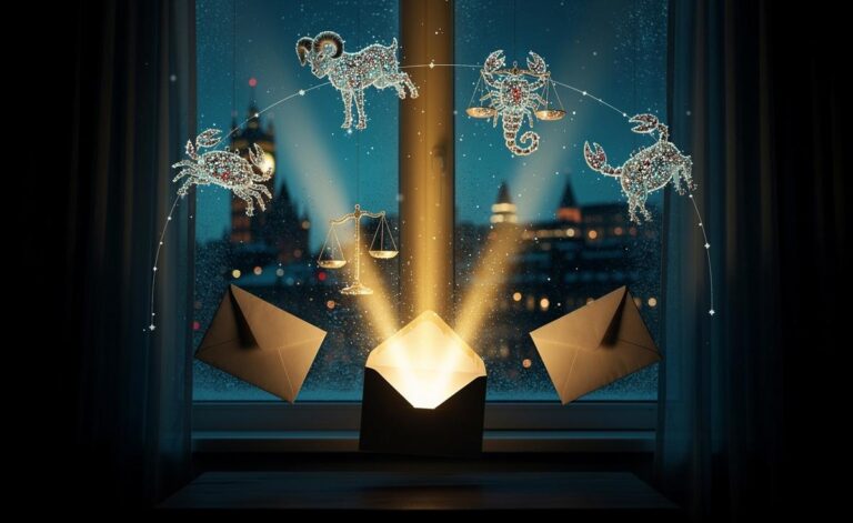 Illustration of five zodiac signs—Aries, Cancer, Libra, Scorpio, and Capricorn—preparing for unexpected revelations on 11 January 2026