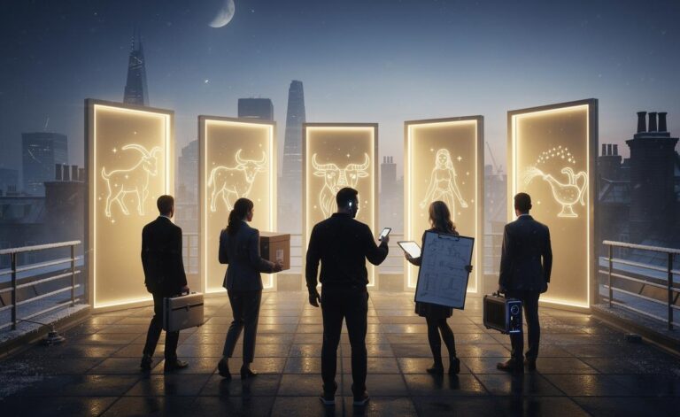 Illustration of five zodiac signs—Capricorn, Taurus, Gemini, Virgo, and Aquarius—spotting unexpected opportunities on 6 January 2026