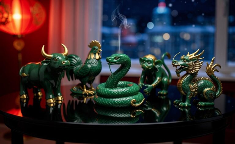 Illustration of six Chinese zodiac signs—Snake, Ox, Rooster, Monkey, Rat and Dragon—symbolising prosperity and harmony on 19 January 2026