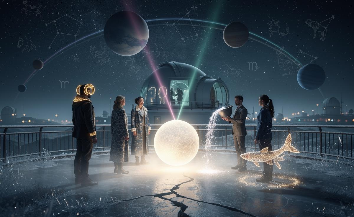 Illustration of six zodiac signs—Aries, Gemini, Cancer, Scorpio, Aquarius, and Pisces—manifesting powerful visions on January 6, 2026