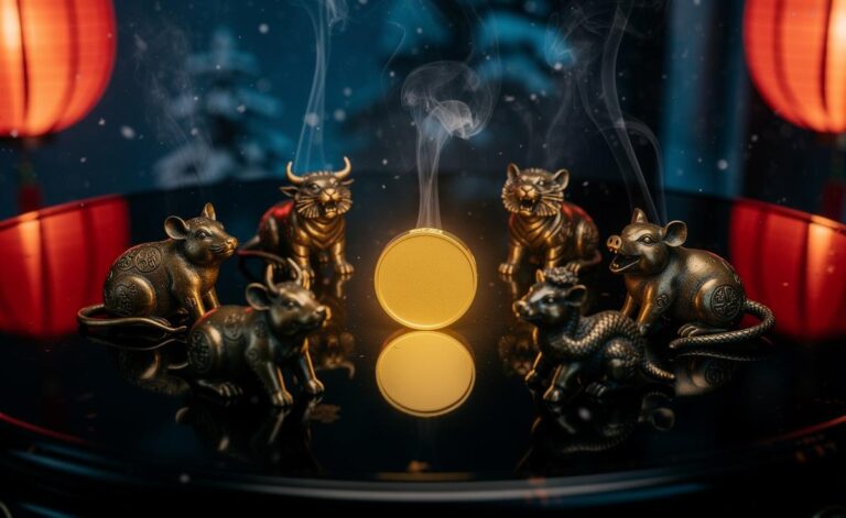 Illustration of seven Chinese zodiac signs—Rat, Ox, Tiger, Dragon, Snake, Horse, and Pig—embracing good fortune on 17 January 2026