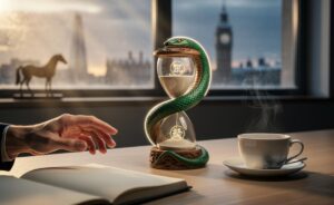 Illustration of the Chinese Zodiac Wood Snake energy encouraging patience on 2 January 2026