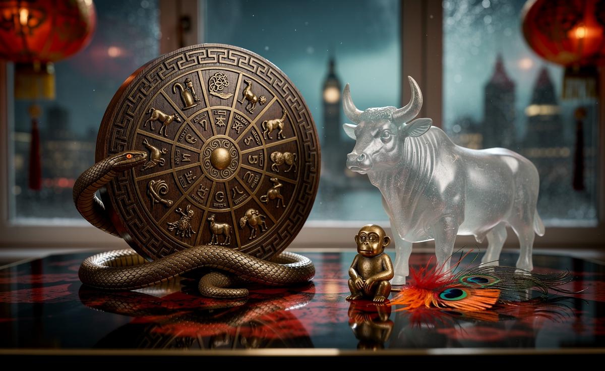 Illustration of the Chinese zodiac highlighting 11 January 2026 during the Year of the Wood Snake and the Ox month