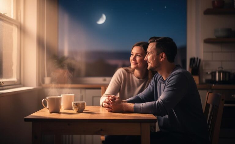 Illustration of the love horoscope for January 13, 2026 — a day of healing and forgiveness in love