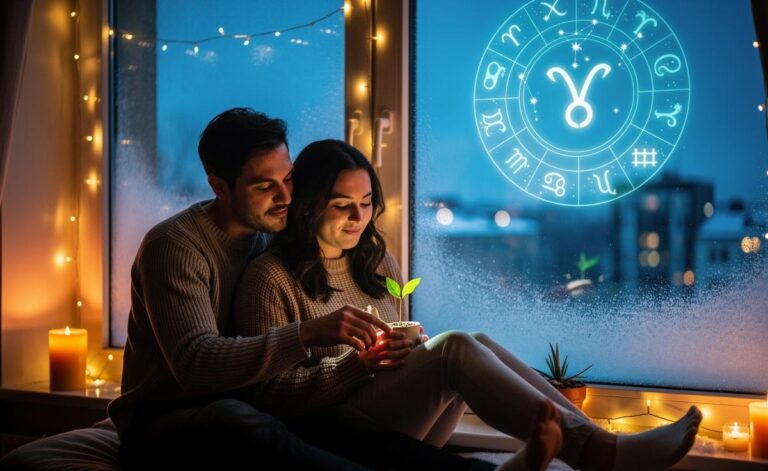 Illustration of the love horoscope for January 2, 2026, focused on trust growing naturally