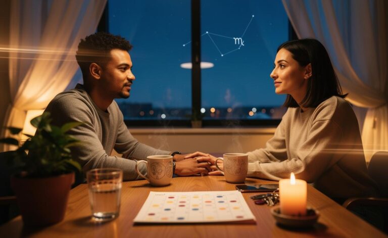 Illustration of the love horoscope for January 4, 2026, with trust growing naturally during Capricorn season