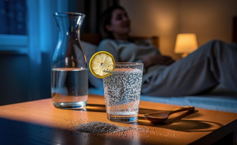 Illustration of the chia seed drink that flattens your stomach overnight