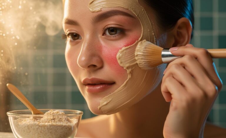 Illustration of the oatmeal face trick that reduces facial redness within hours