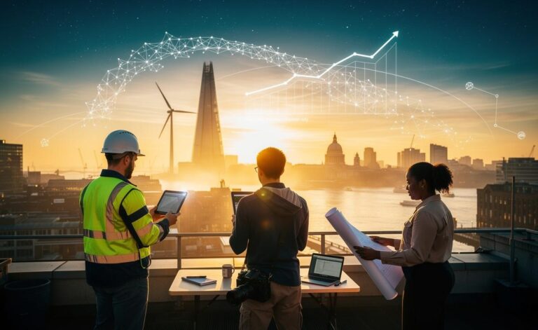 Illustration of the first sunrise over the UK on 1 January 2026, with constellations symbolising new opportunities