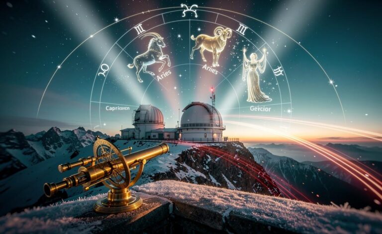 Illustration of an astrological chart highlighting Capricorn, Aries, Gemini, and Virgo on 3 January 2026