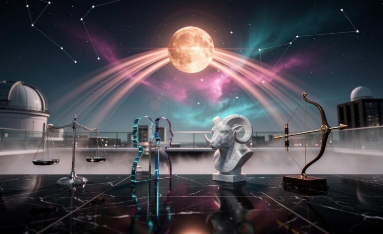 Illustration of Venus bringing harmony to Libra, Gemini, Aries, and Sagittarius on 17 January 2026