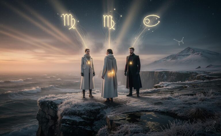 Illustration of Virgo, Scorpio, and Cancer discovering hidden strengths on 16 January 2026