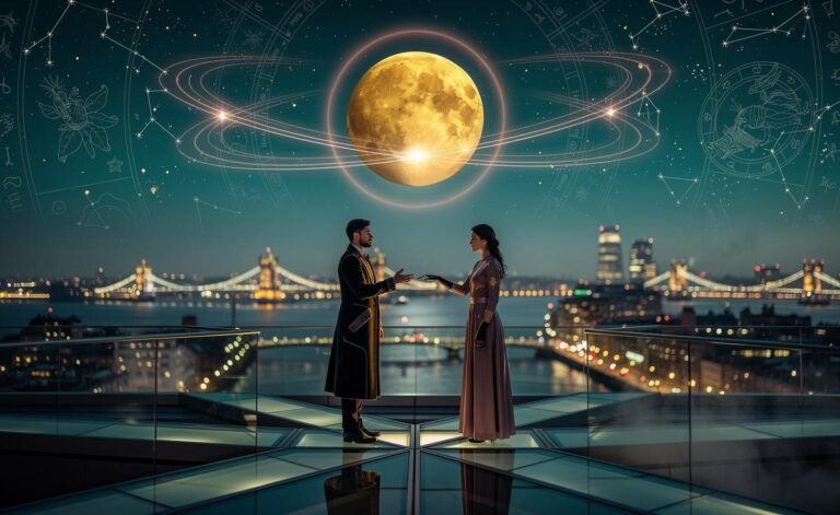 Illustration of Venus conjunct the Node of Destiny on 14 January 2026 for a daily horoscope