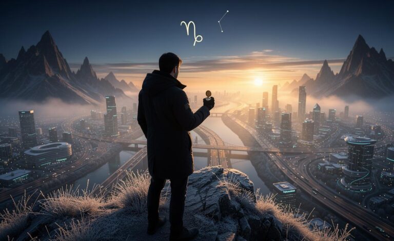 Illustration of the horoscope for January 1, 2026, highlighting a New Year, new direction under the Capricorn Sun