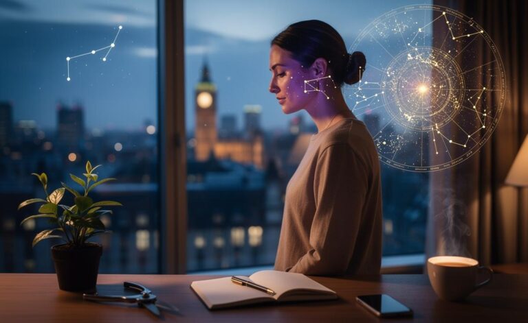 Illustration of [the 17 January 2026 horoscope emphasising reflection and growth in career, relationships, and health]