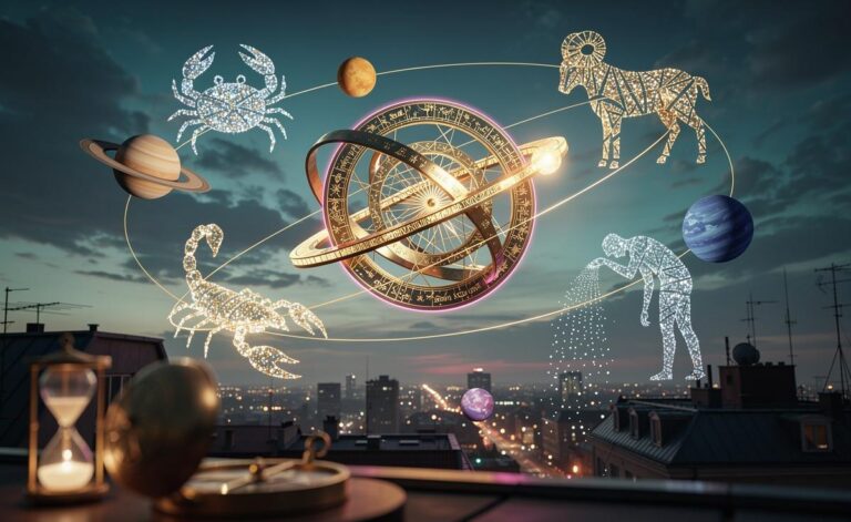 Illustration of Cancer, Aries, Gemini, Scorpio, and Aquarius highlighted as the zodiac signs with the best start to 2026